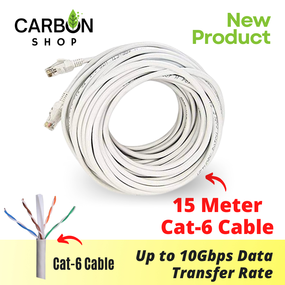 15 Meter Cat6 Cable Premium Gigabit LAN Cable for High Speed Internet