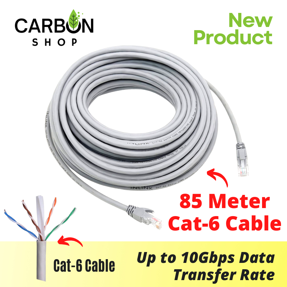 85 Meter Cat6 Cable Premium Gigabit LAN Cable for High Speed Internet